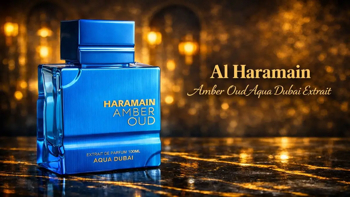 Al Haramain Amber Oud Aqua Dubai Extrait en Frasco turquesa de concentración Extrait de Parfum Argentina.