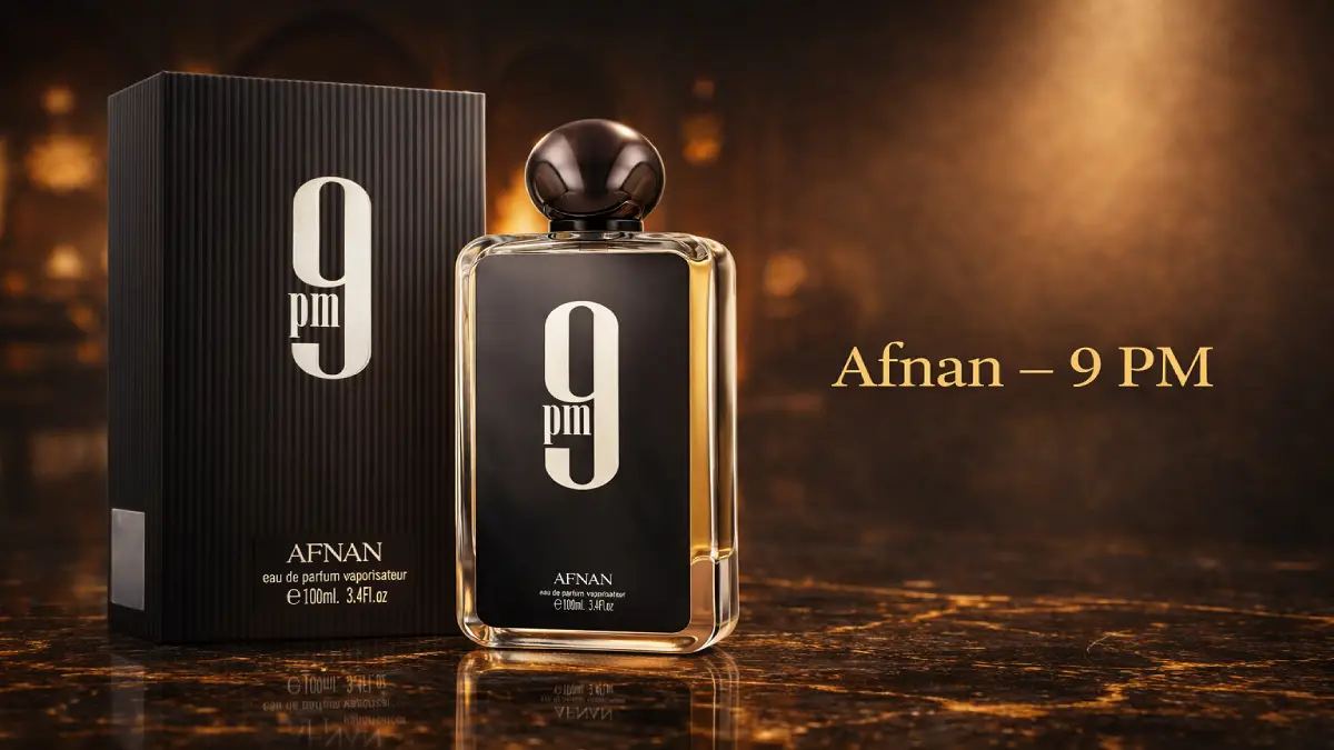 Frasco negro original del perfume Afnan 9pm de hombre, el clon definitivo de Ultra Male en Argentina.